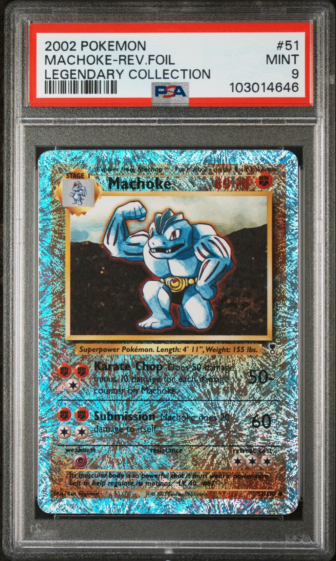 Machoke #51 - [Reverse Holo, Graded PSA 9] Legendary Collection - Image 2