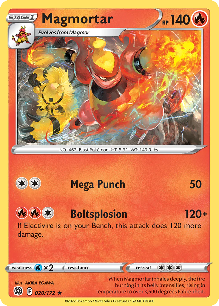 Magmortar (20/172) - [Reverse Holo] Brilliant Stars (BRS)