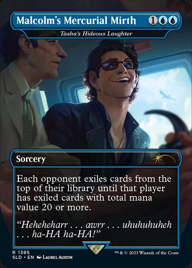 Malcolm's Mercurial Mirth - Tasha's Hideous Laughter - [Borderless] Secret Lair Drop (SLD)