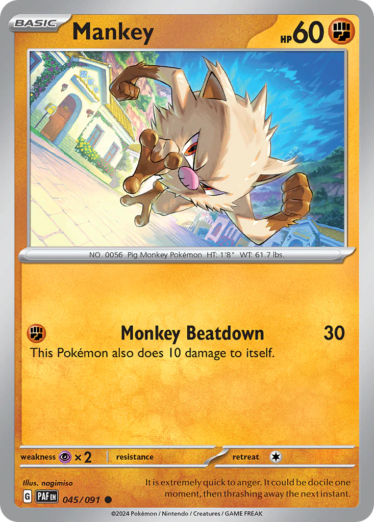 Mankey (45/91) - Paldean Fates (PAF)