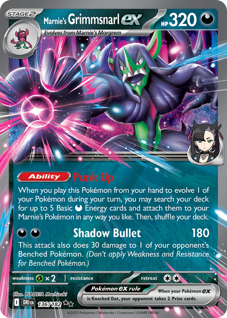 Marnie's Grimmsnarl ex (136/182) - [Holo Foil] Destined Rivals (DRI)
