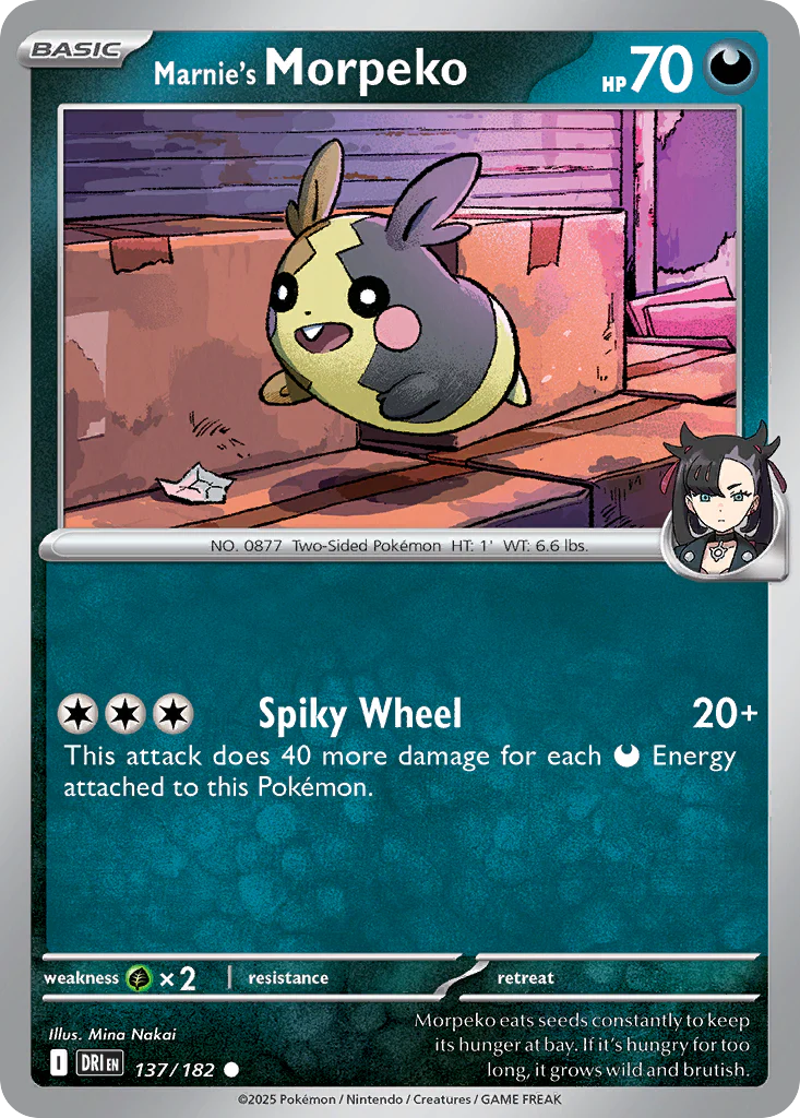 Marnie's Morpeko (137/182) - [Reverse Holo] Destined Rivals (DRI)