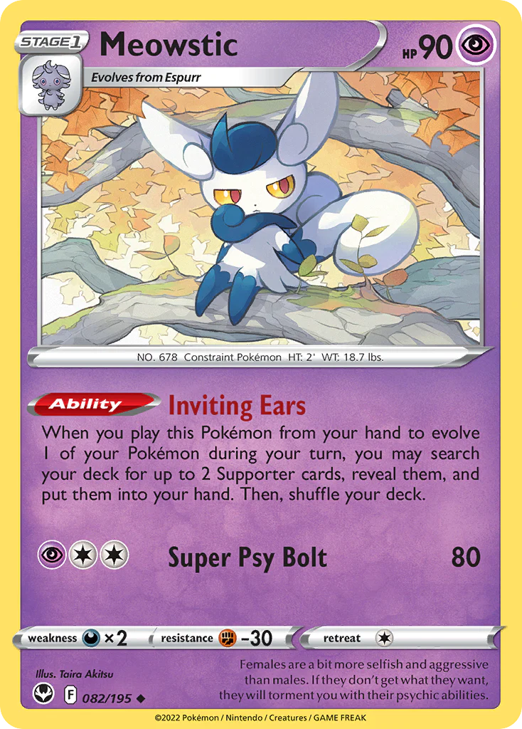 Meowstic (82/195) - [Reverse Holo] Silver Tempest (SIT)