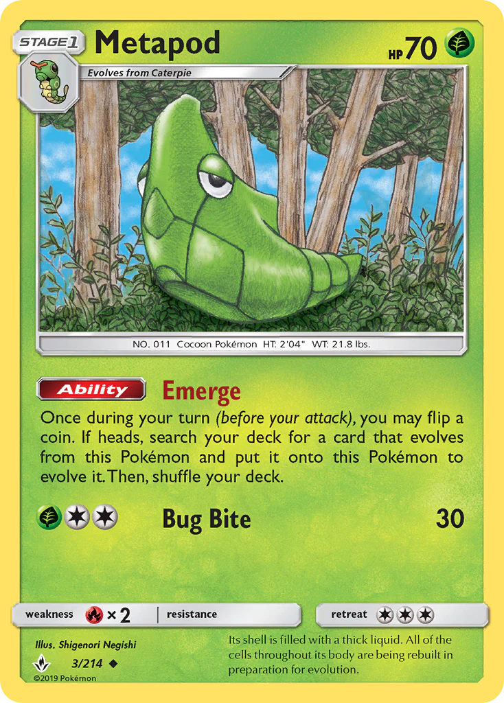 Metapod (3/214) - Unbroken Bonds (UNB)