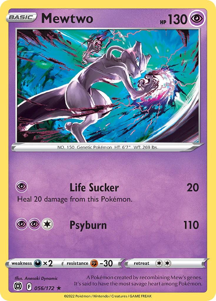 Mewtwo (56/172) - [Reverse Holo] Brilliant Stars (BRS)