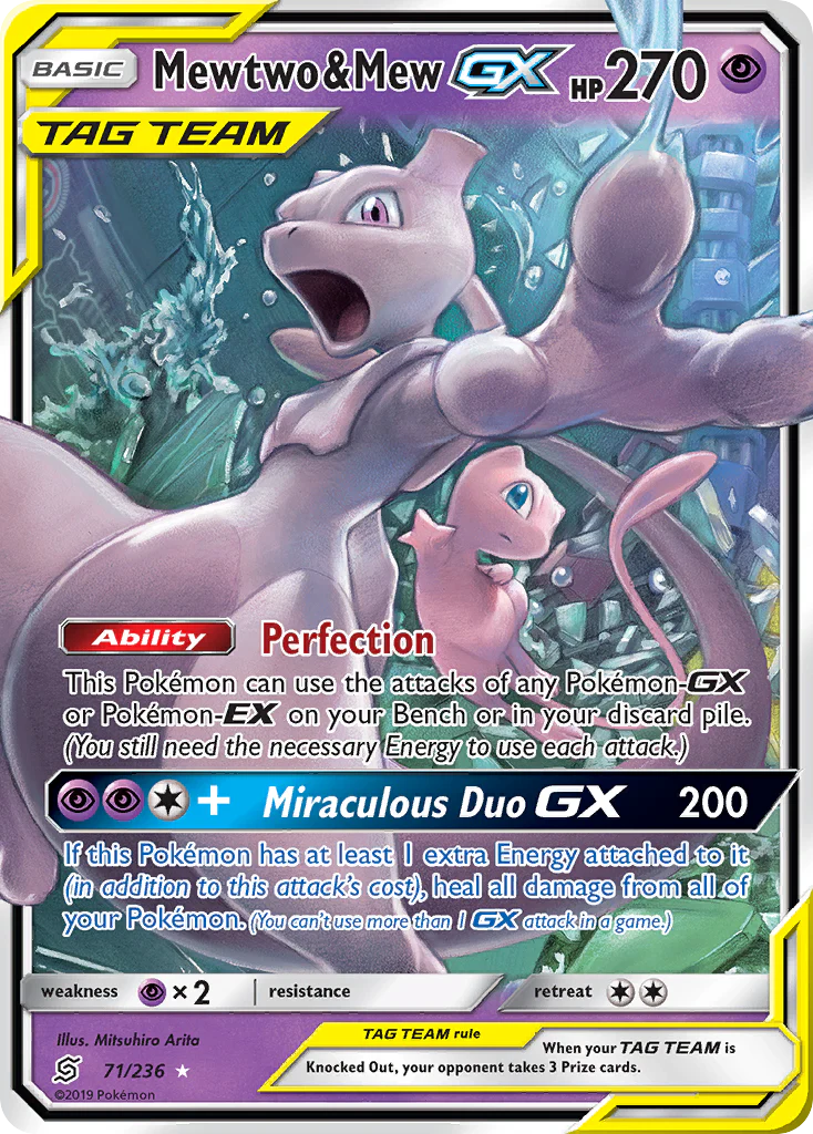 Mewtwo & Mew-GX (71/236) - [Holo Foil] Unified Minds (UNM)