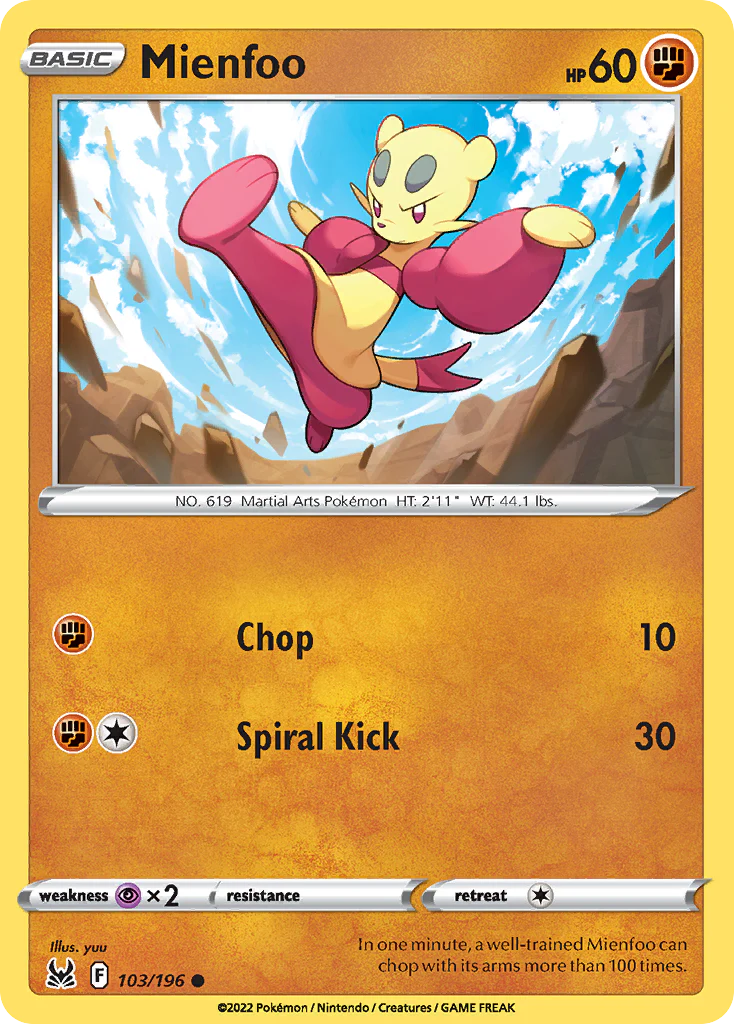 Mienfoo (103/196) - [Reverse Holo] Lost Origin (LOR)