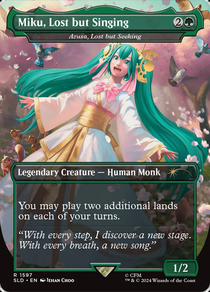 Miku, Lost but Singing - Azusa, Lost but Seeking - [Borderless] Secret Lair Drop (SLD)