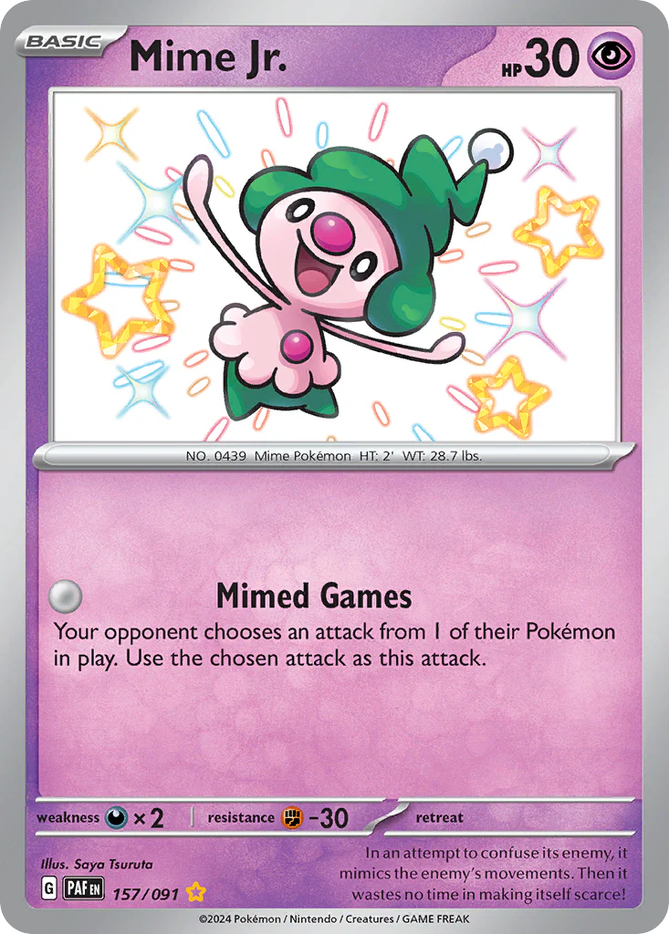Mime Jr. (157/91) - [Shiny Holo] Paldean Fates (PAF)