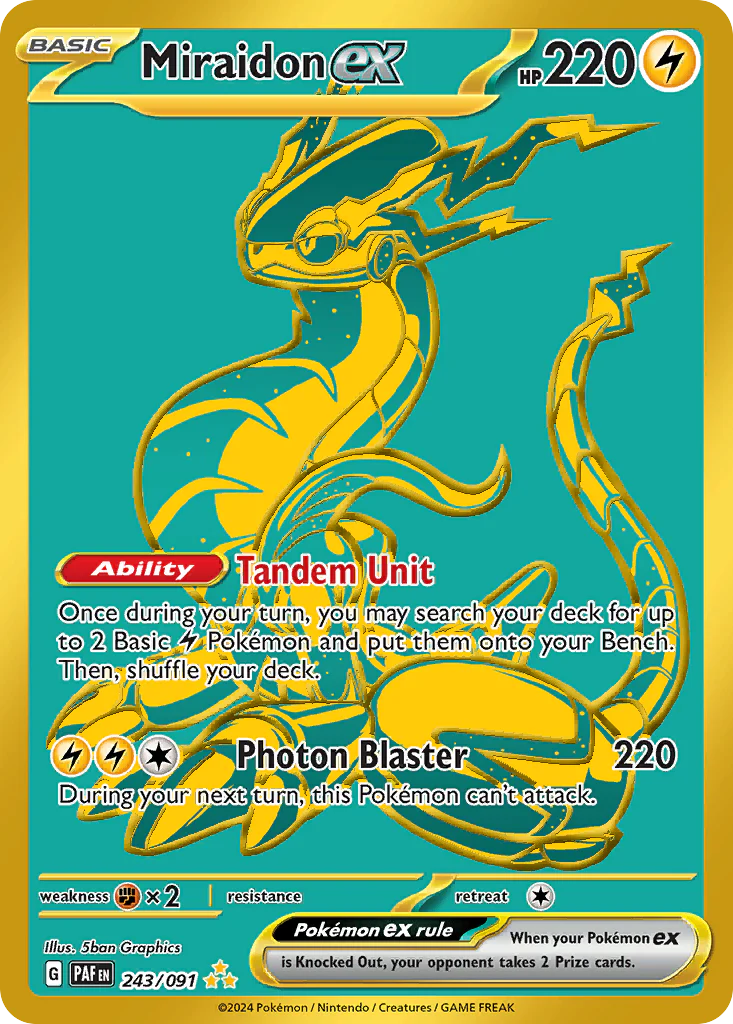 Miraidon ex (243/91) - [Gold Holo] Paldean Fates (PAF)