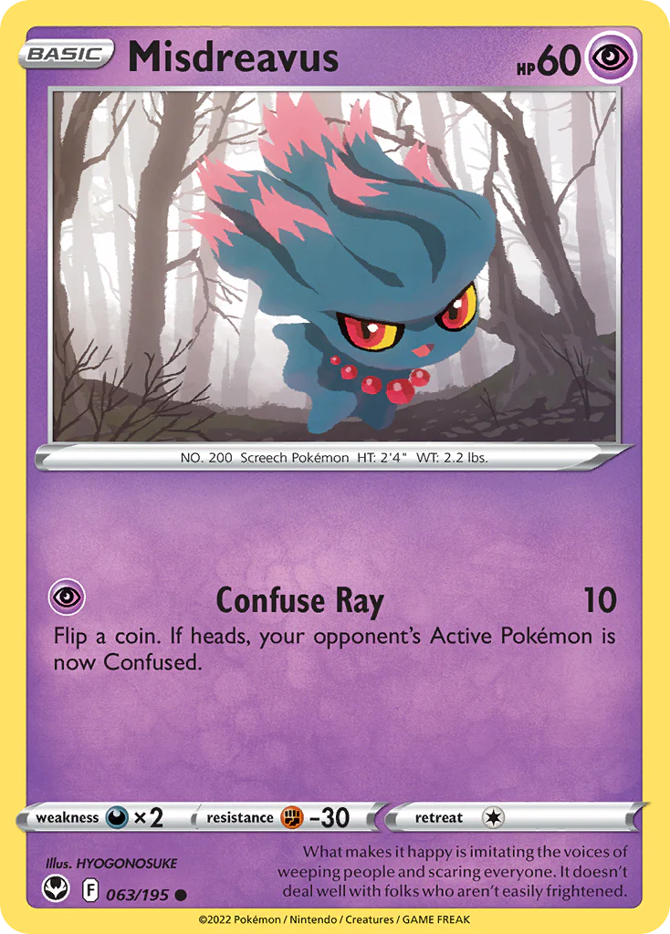 Misdreavus (63/195) - [Reverse Holo] Silver Tempest (SIT)