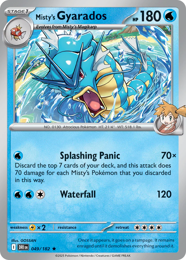 Misty's Gyarados (49/182) - [Reverse Holo] Destined Rivals (DRI)