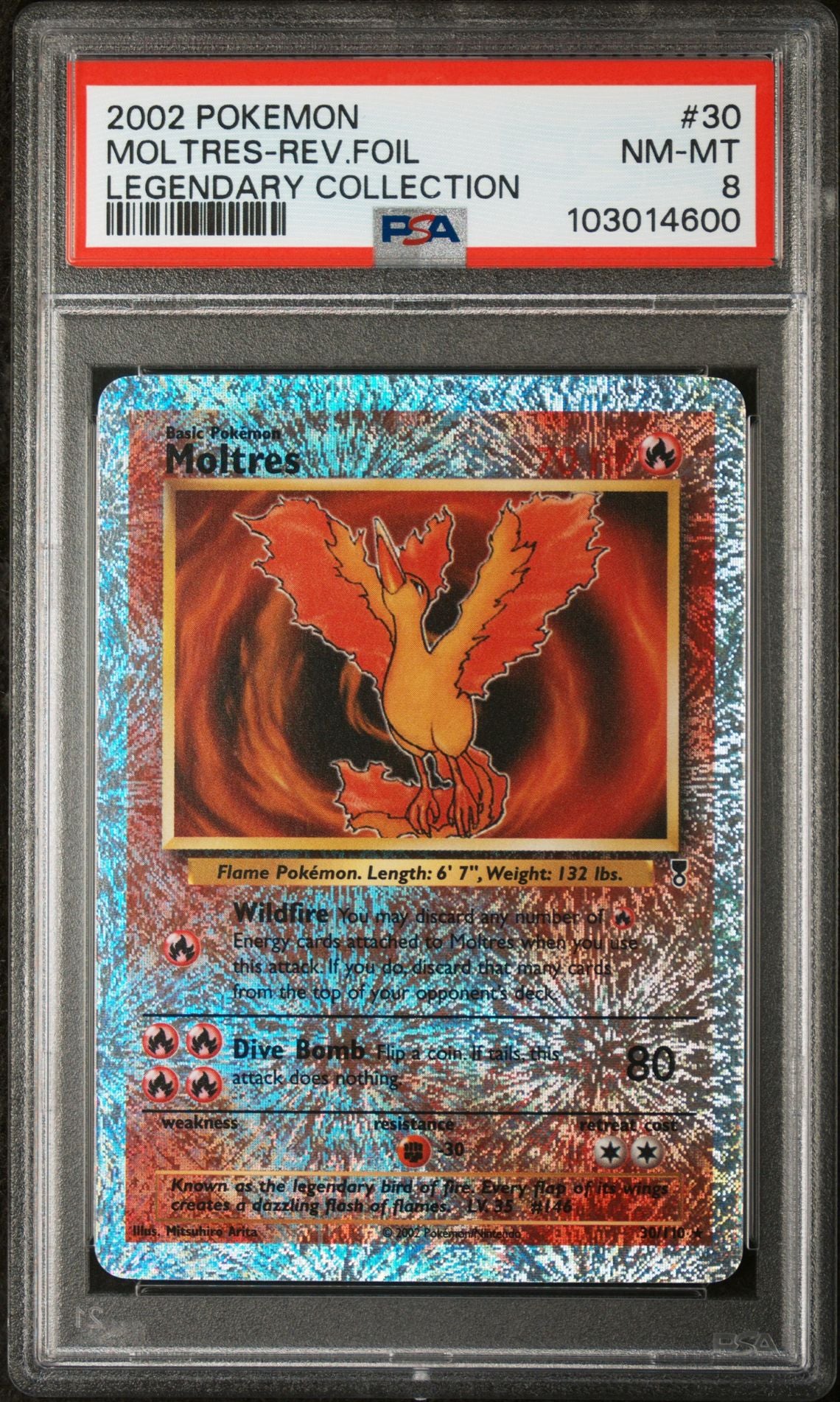 Moltres #30 - [Reverse Holo, Graded PSA 8] Legendary Collection - Image 2