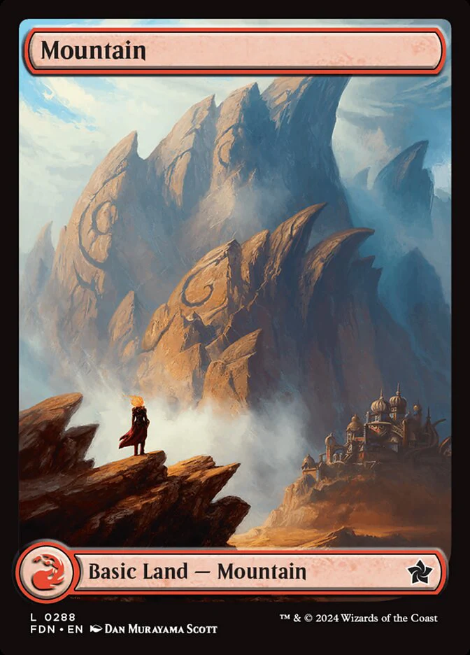 Mountain (288) - [Foil, Full Art] Foundations (FDN)