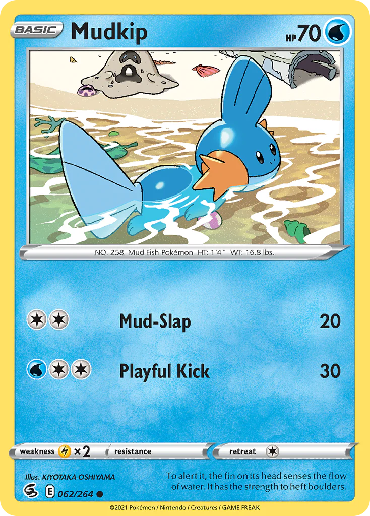 Mudkip (62/264) - [Reverse Holo] Fusion Strike (FST)