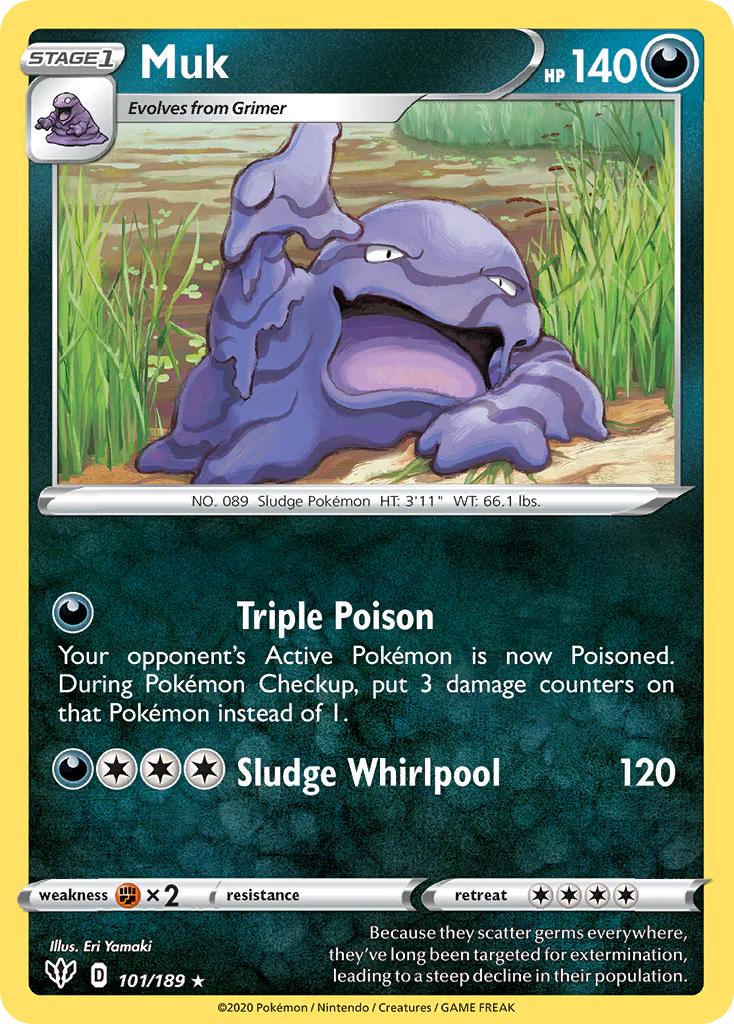 Muk (101/189) - [Reverse Holo] Darkness Ablaze (DAA)