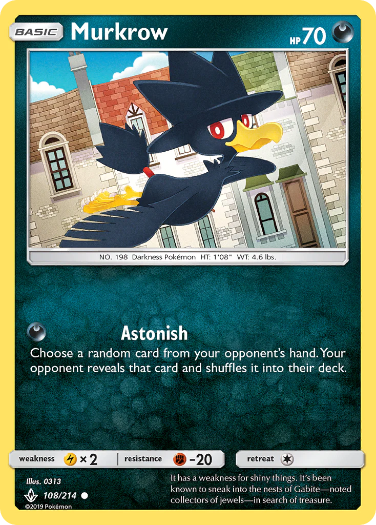 Murkrow (108/214) - [Reverse Holo] Unbroken Bonds (UNB)