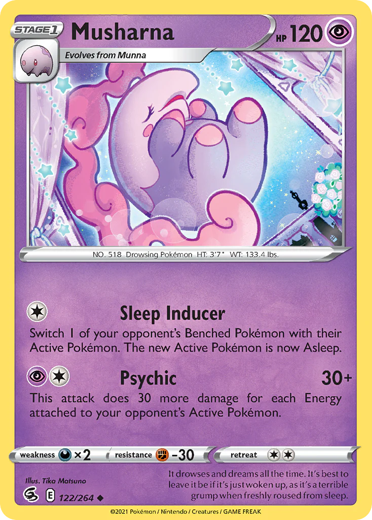 Musharna (122/264) - [Reverse Holo] Fusion Strike (FST)