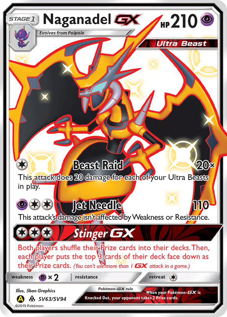 Naganadel-GX (SV63/94) - [Holo Foil] Hidden Fates Shiny Vault (HIFSV)