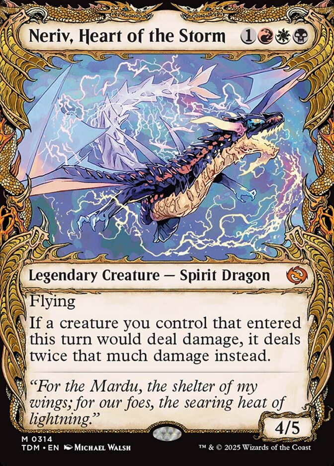 Neriv, Heart of the Storm (314) - [Foil, Showcase] Tarkir: Dragonstorm (TDM)