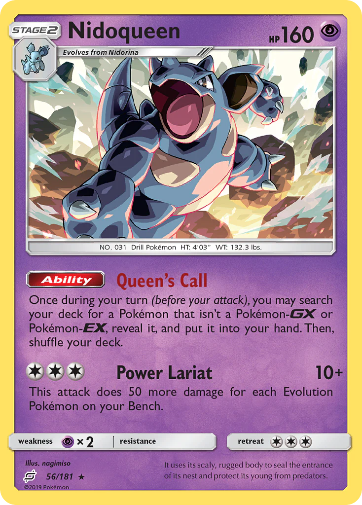 Nidoqueen (56/181) - [Reverse Holo] Team Up (TEU)