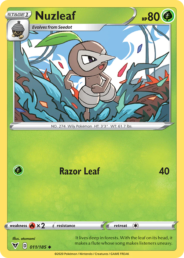 Nuzleaf (11/185) - [Reverse Holo] Vivid Voltage (VIV)
