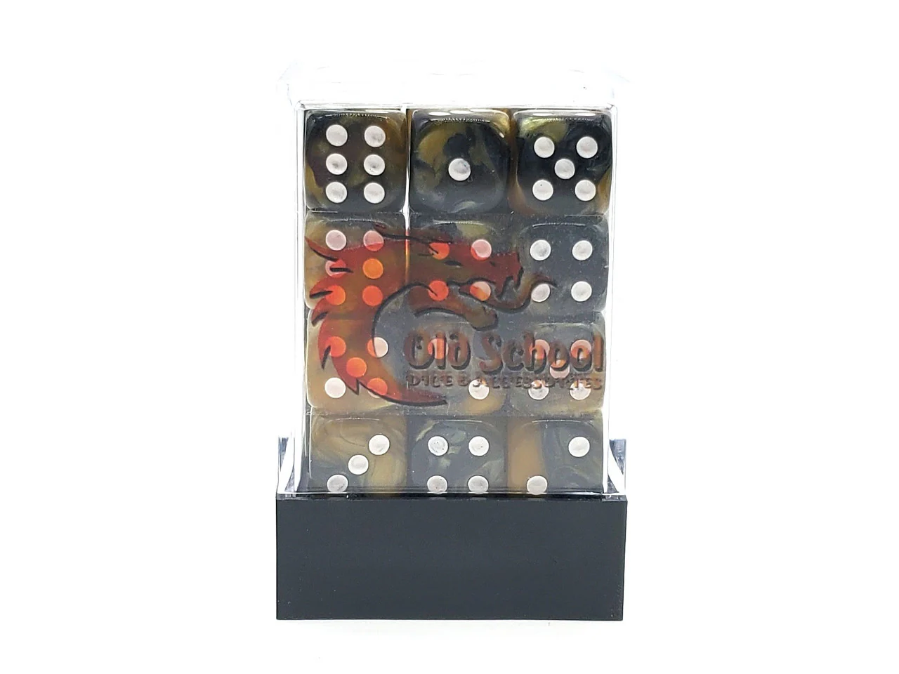 Old School 36ct 12mm D6 Dice Set: Vorpal - Black & Gold - Image 2