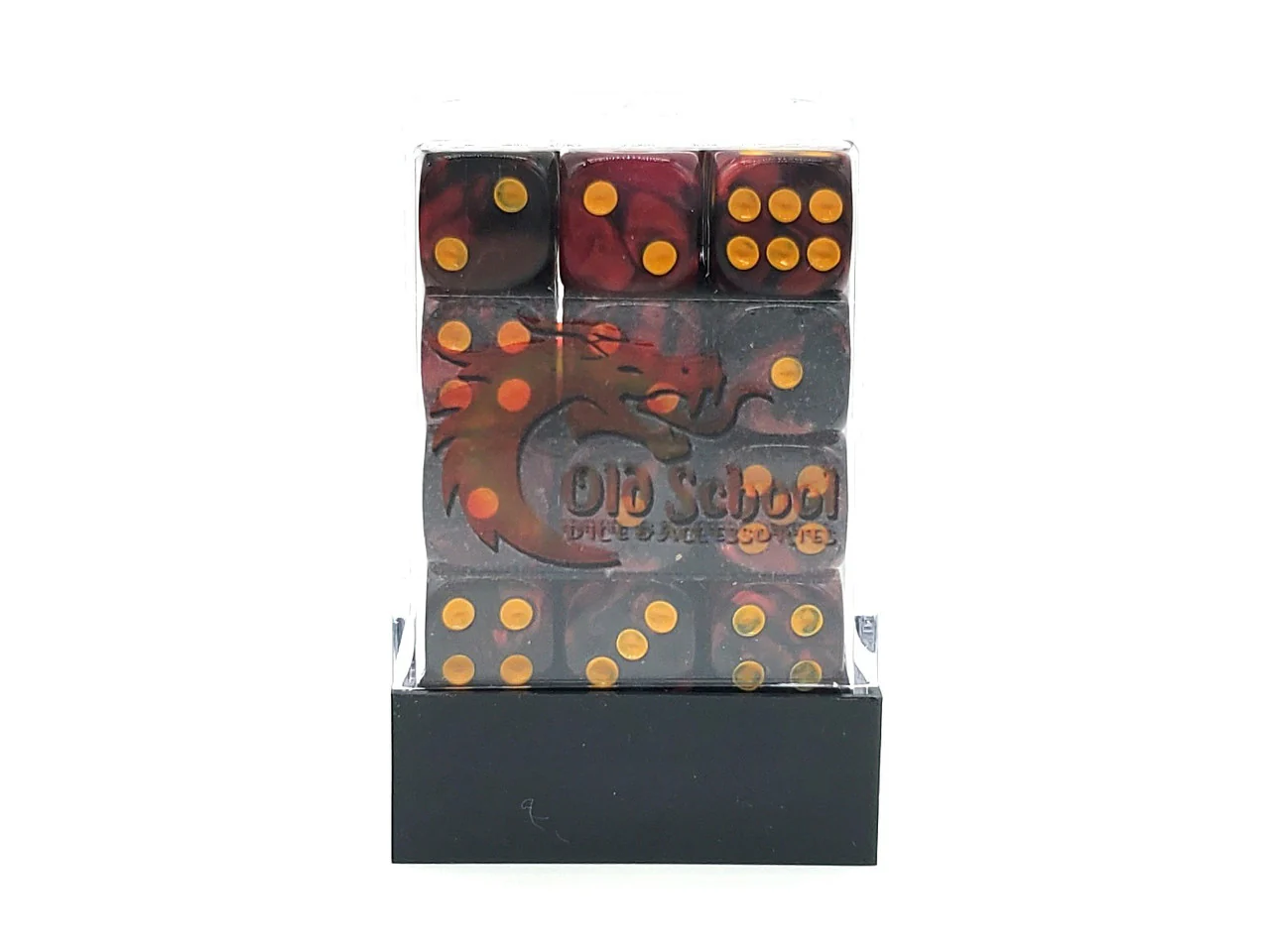 Old School 36ct 12mm D6 Dice Set: Vorpal - Blood Red & Black - Image 2