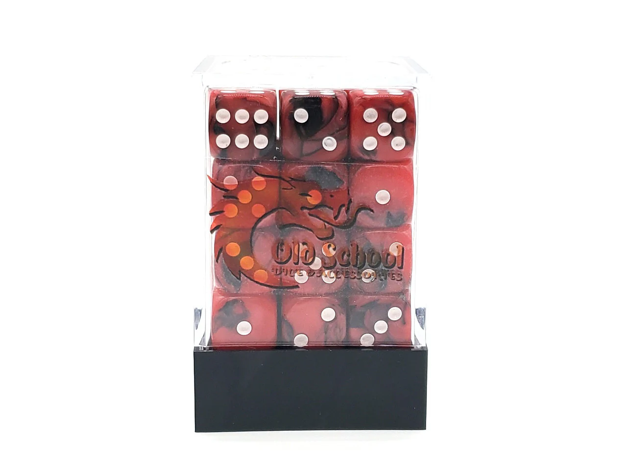 Old School 36ct 12mm D6 Dice Set: Vorpal - Red & Black - Image 2