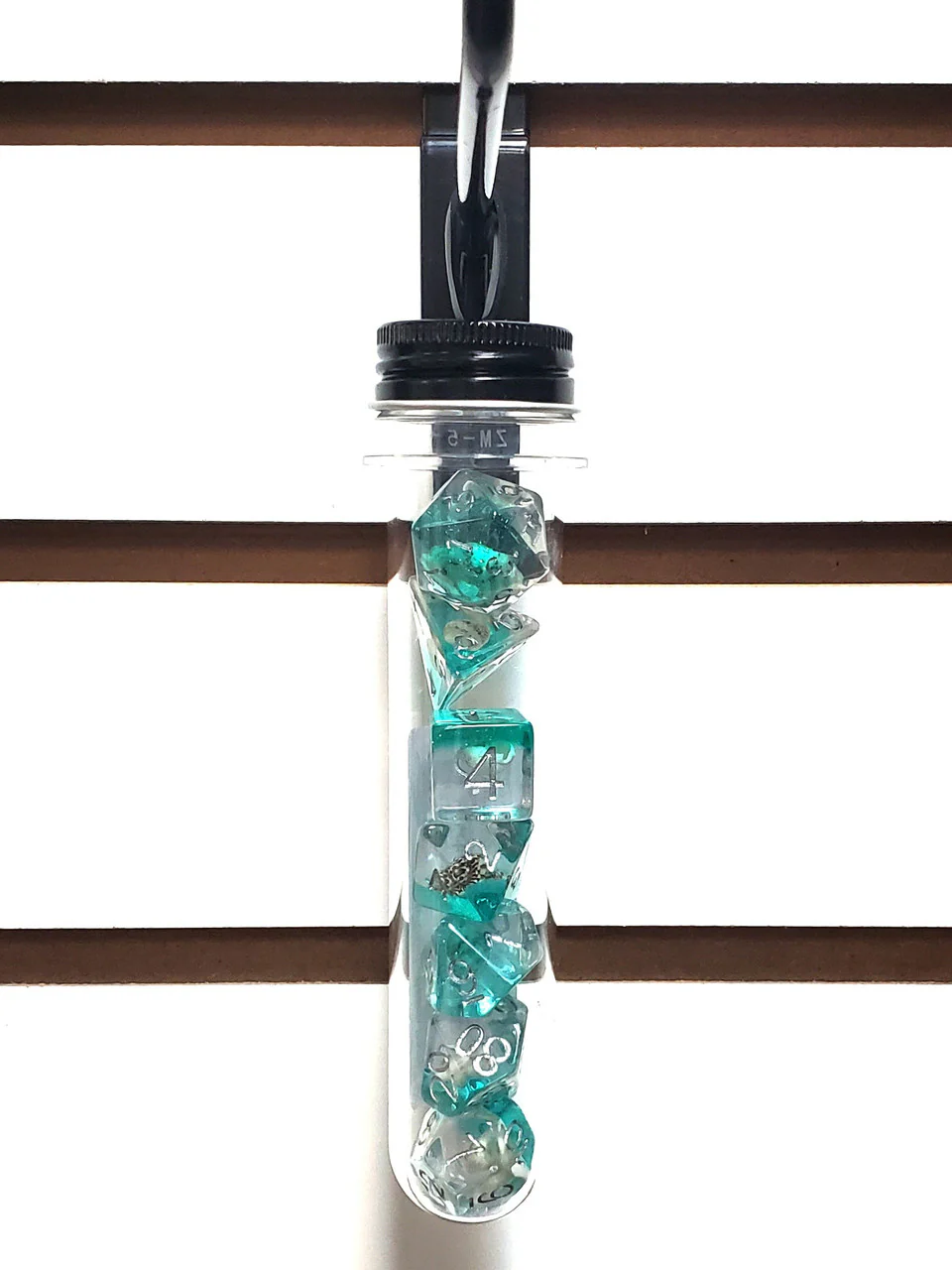 Old School 7 Piece DnD RPG Dice Set: Infused - Beach Party - Aqua - Image 2