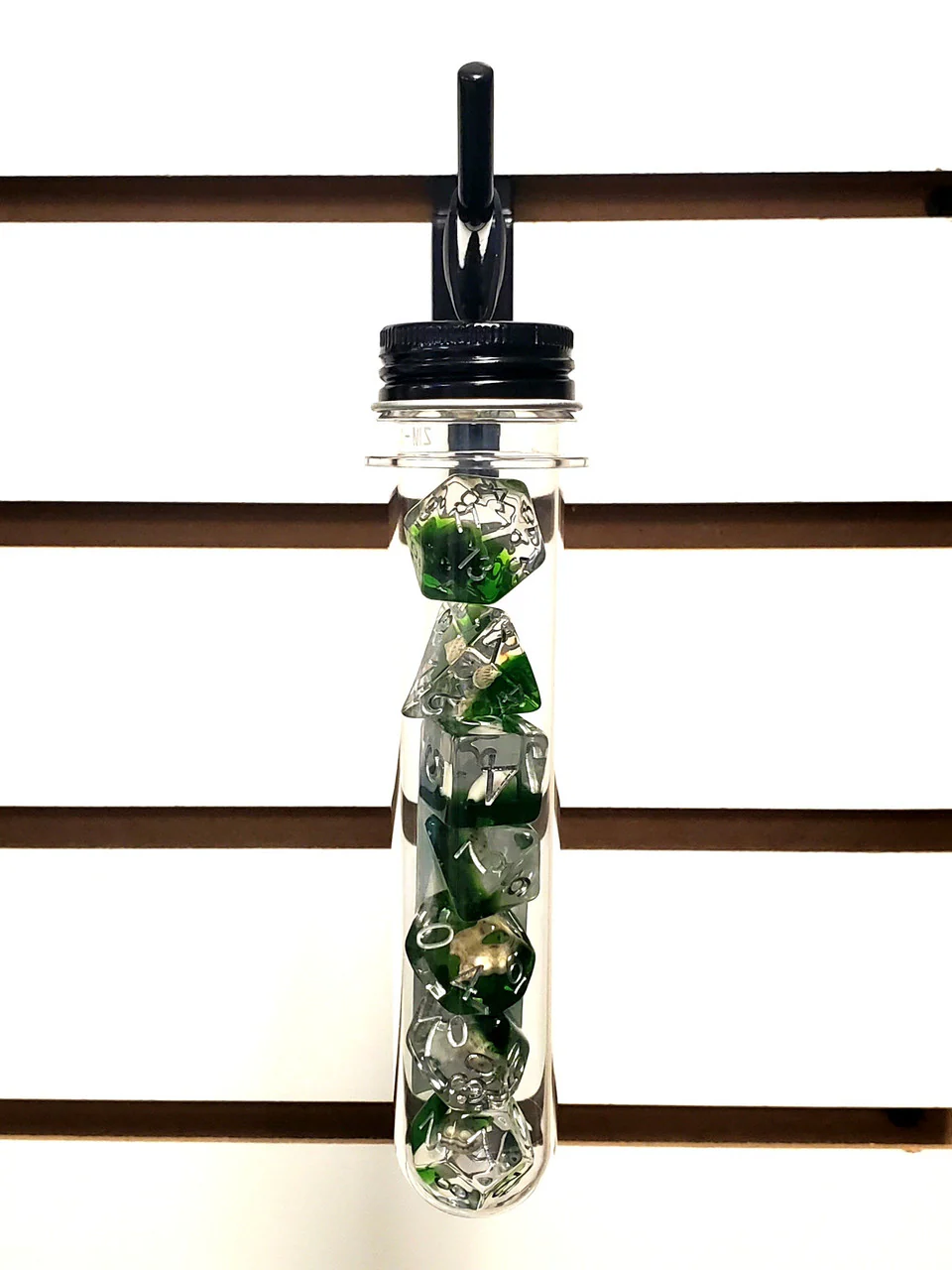 Old School 7 Piece DnD RPG Dice Set: Infused - Beach Party - Seaweed Green - Image 2