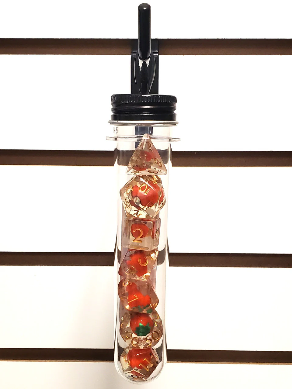 Old School 7 Piece DnD RPG Dice Set: Infused - Strawberry Fields! - Image 2