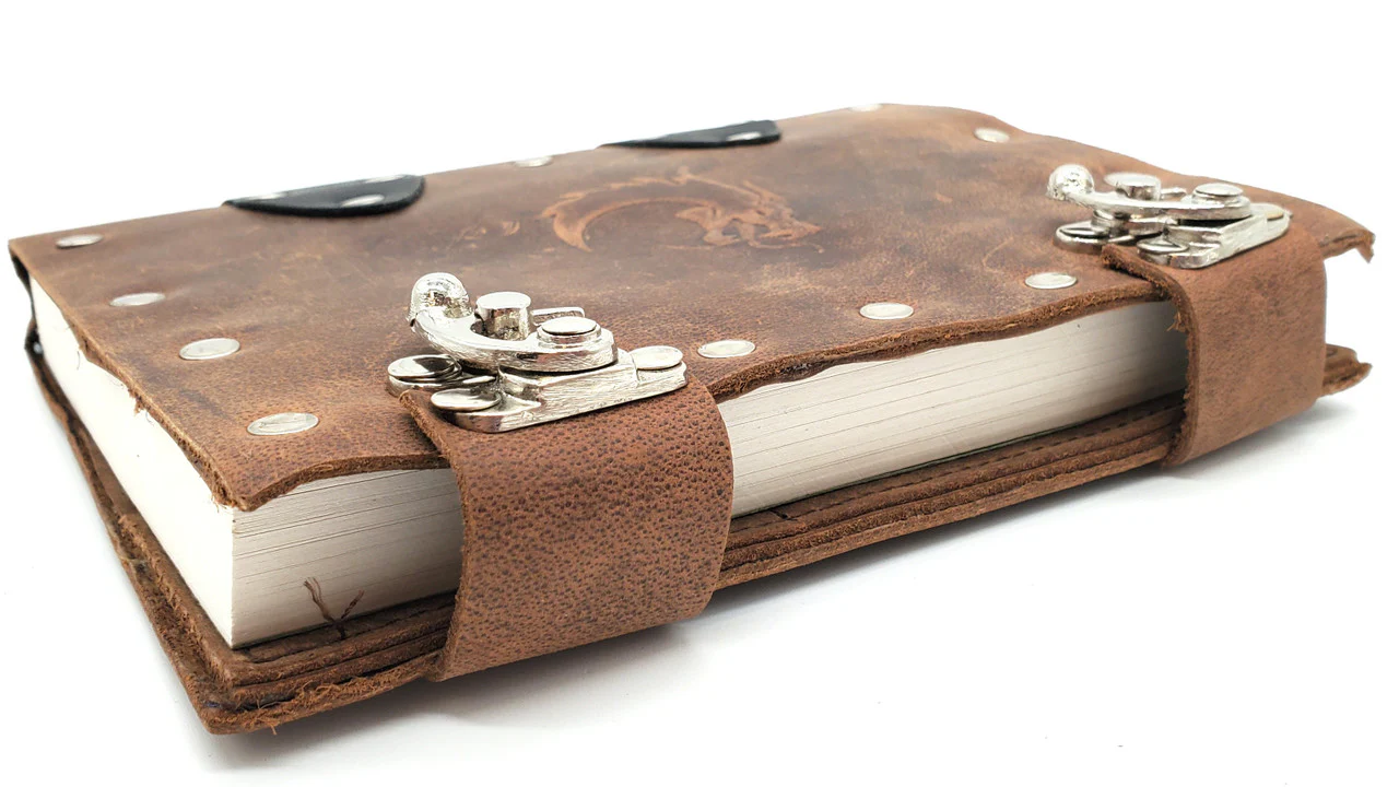 Old School Dice: Adventure Journal 7x5 - Brown Leather - Image 3