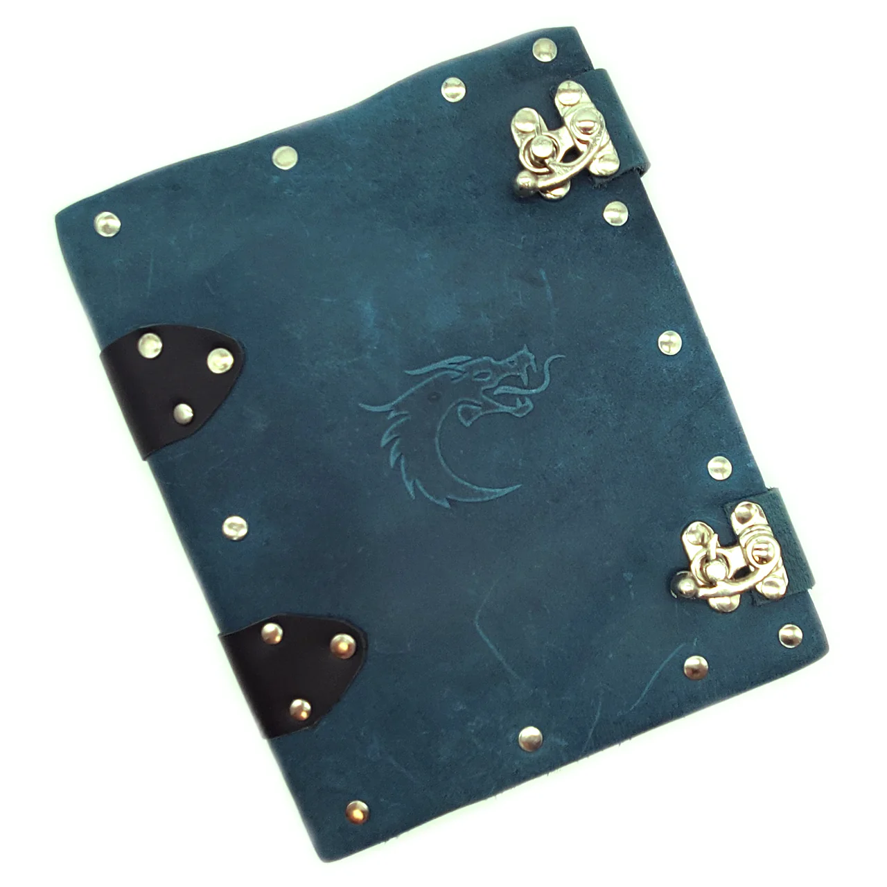 Old School Dice: Adventure Journal 8x6 - Light Blue Leather - Image 2
