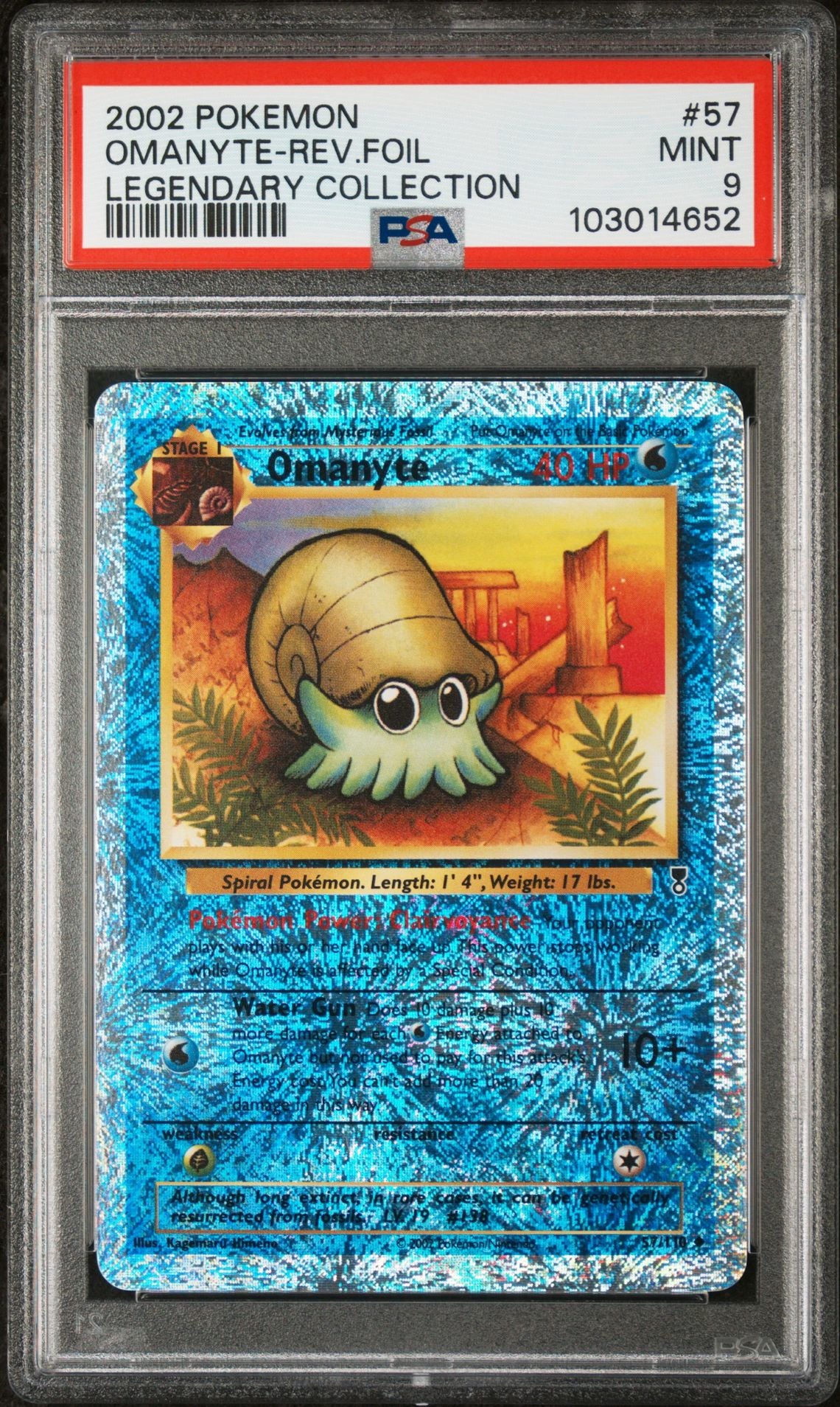 Omanyte #57 - [Reverse Holo, Graded PSA 9] Legendary Collection - Image 2