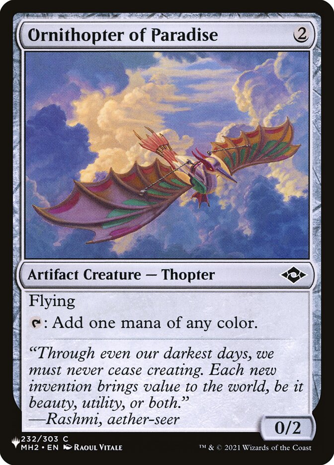 Ornithopter of Paradise - The List (PLST)