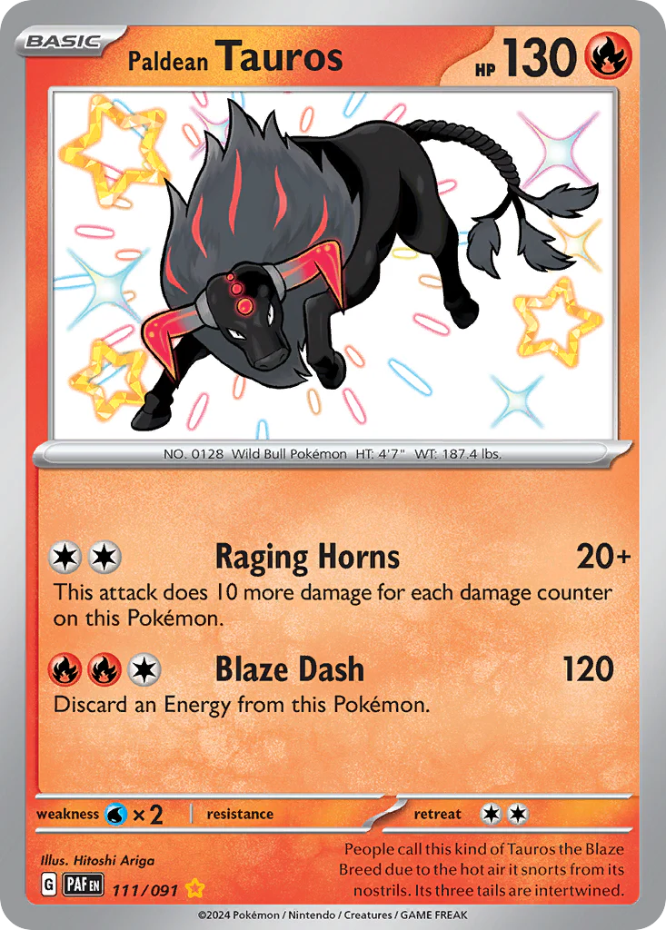 Paldean Tauros (111/91) - [Shiny Holo] Paldean Fates (PAF)