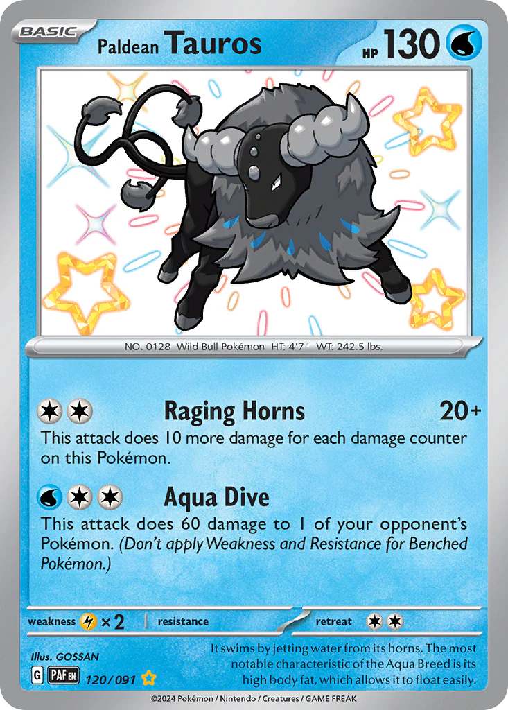 Paldean Tauros (120/91) - [Shiny Holo] Paldean Fates (PAF)