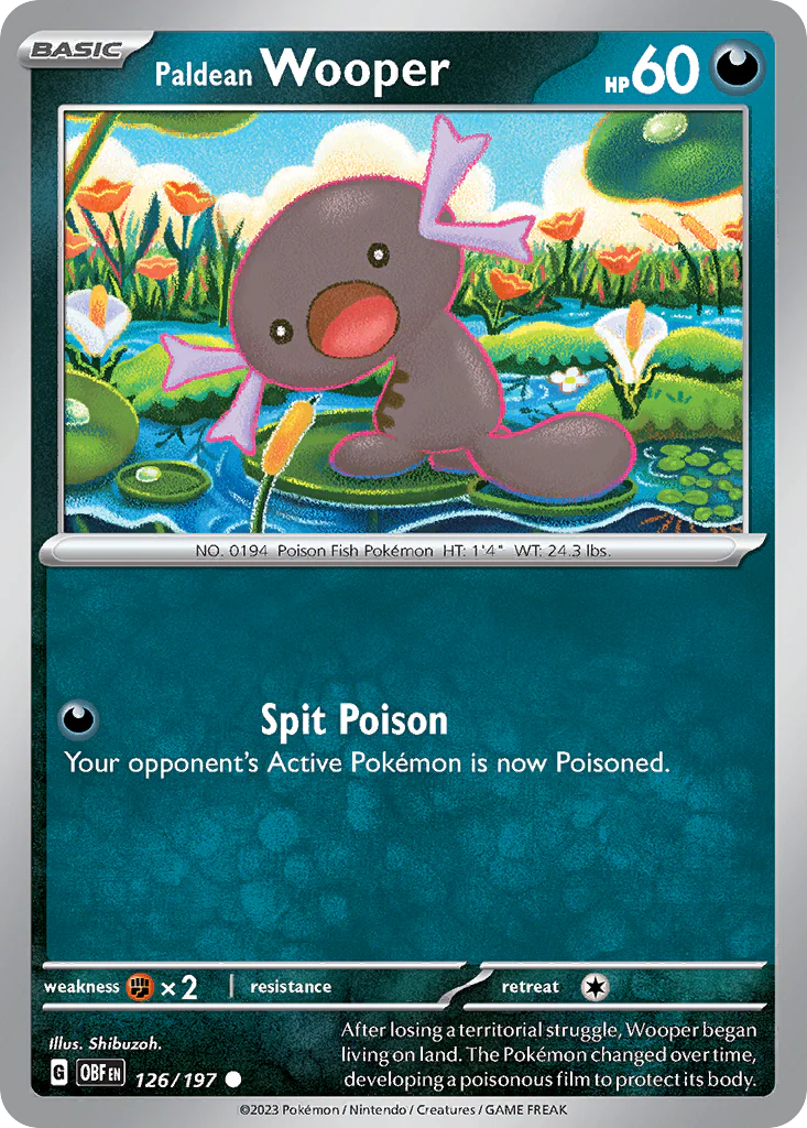 Paldean Wooper (126/197) - [Reverse Holo] Obsidian Flames (OBF)
