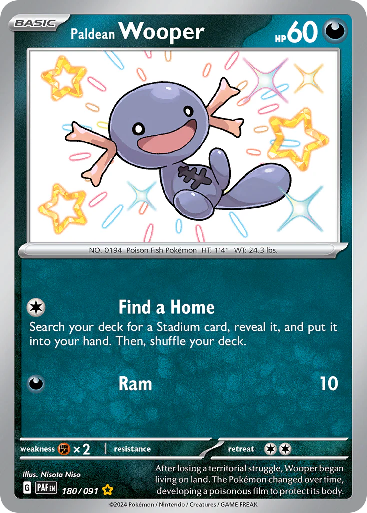 Paldean Wooper (180/91) - [Shiny Holo] Paldean Fates (PAF)
