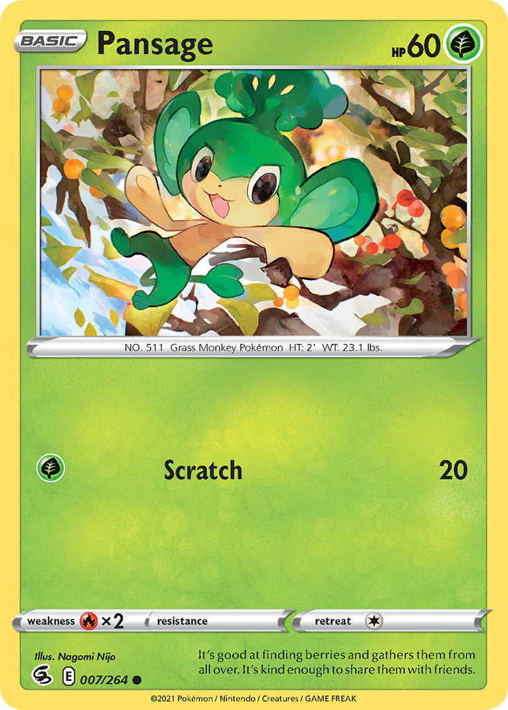 Pansage (7/264) - [Reverse Holo] Fusion Strike (FST)