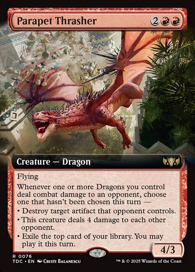 Parapet Thrasher - [Extended Art] Tarkir: Dragonstorm Commander (TDC)
