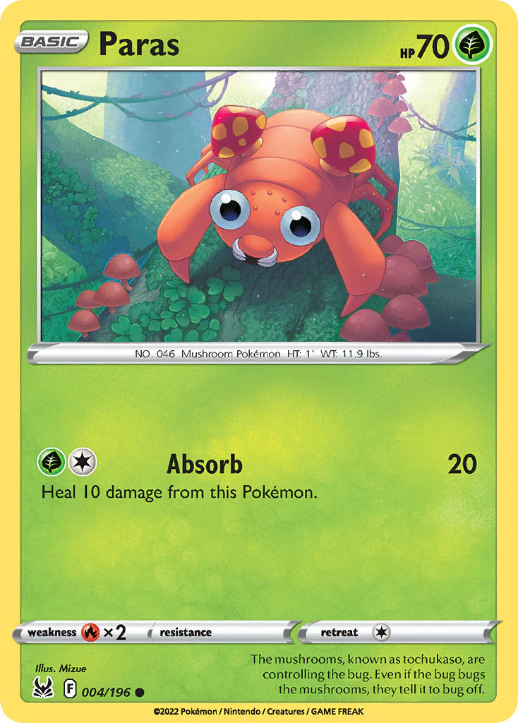 Paras (4/196) - [Reverse Holo] Lost Origin (LOR)