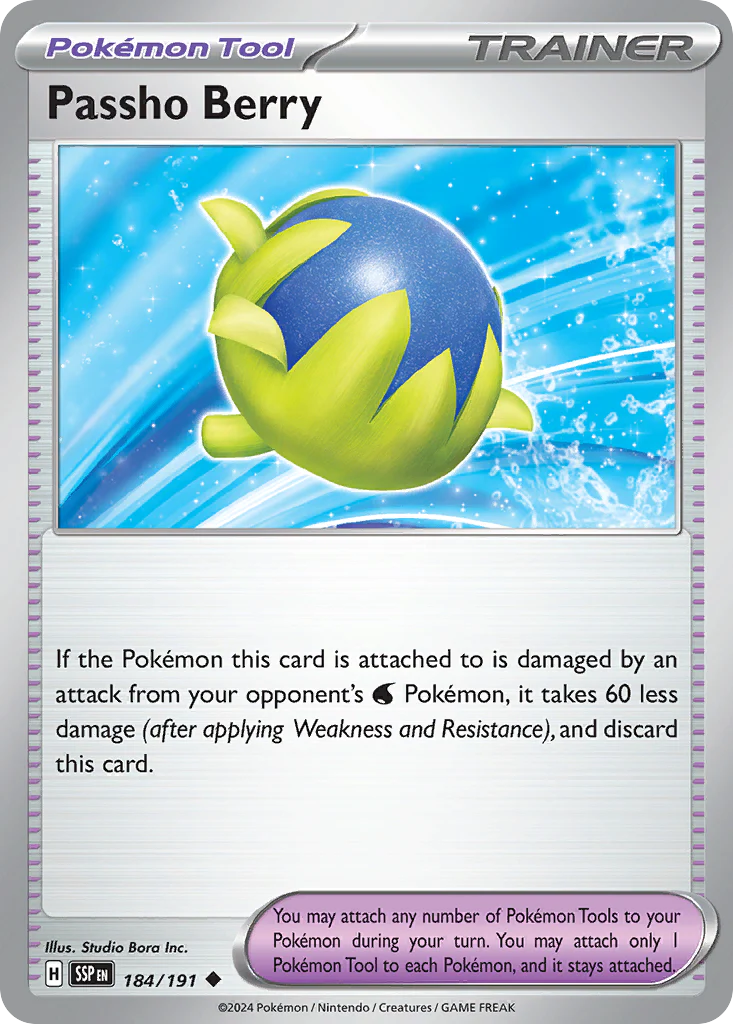 Passho Berry (184/191) - [Reverse Holo] Surging Sparks (SSP)