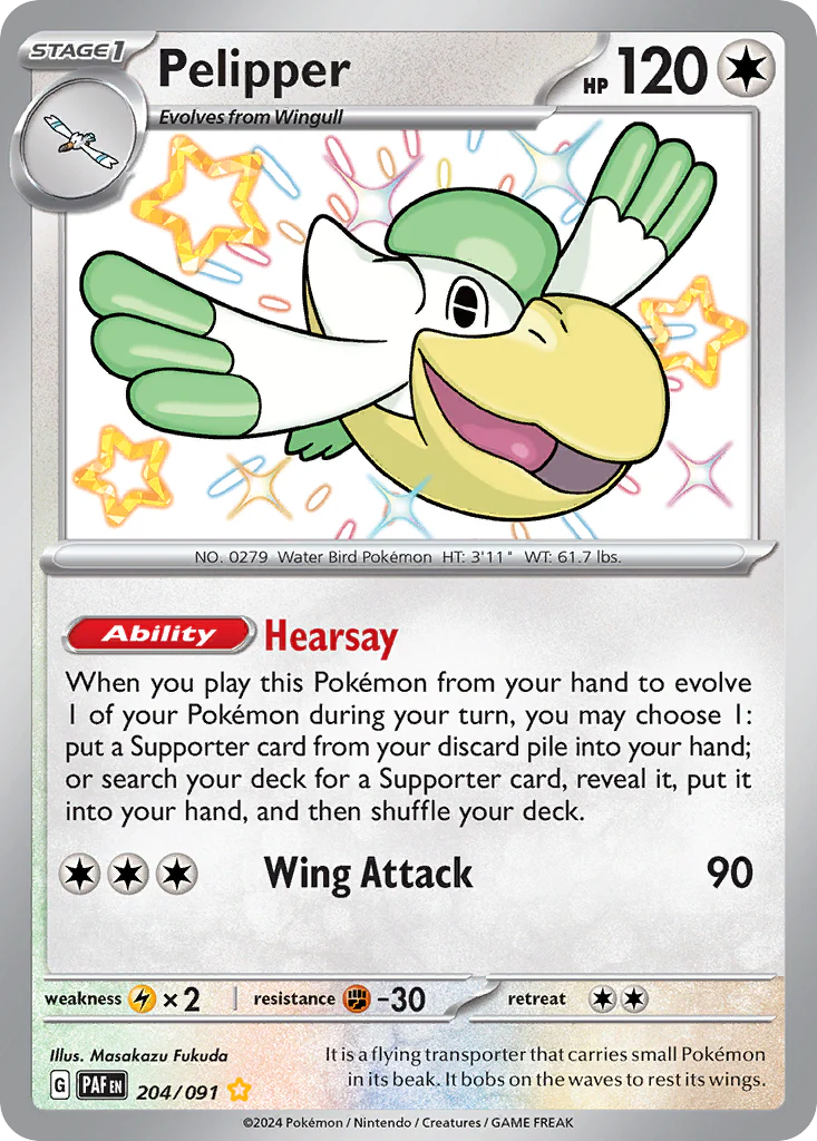Pelipper (204/91) - [Shiny Holo] Paldean Fates (PAF)