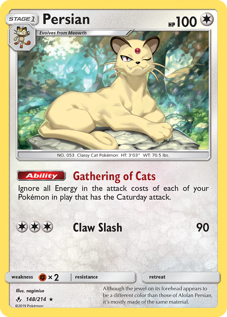 Persian (148/214) - [Reverse Holo] Unbroken Bonds (UNB)