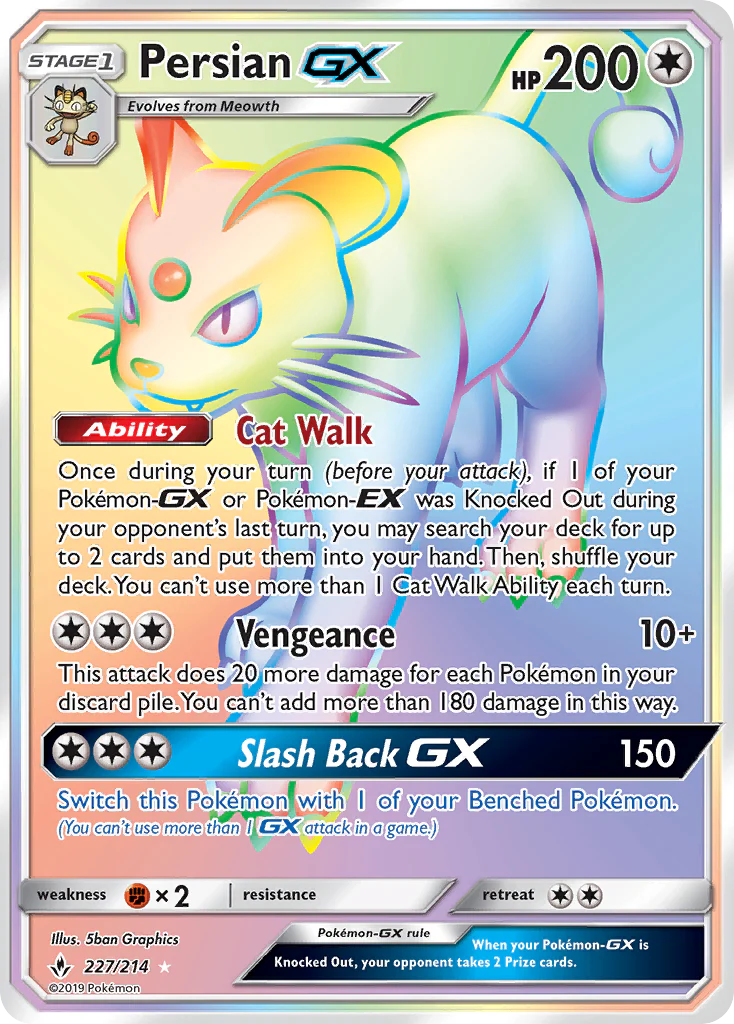 Persian-GX (227/214) - [Rainbow Holo] Unbroken Bonds (UNB)