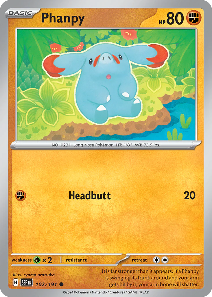 Phanpy (102/191) - [Reverse Holo] Surging Sparks (SSP)