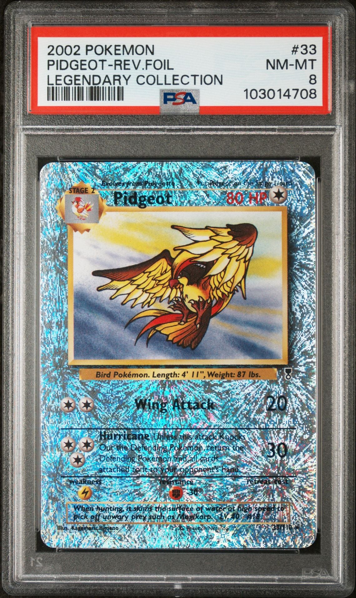 Pidgeot #33 - [Reverse Holo, Graded PSA 8] Legendary Collection - Image 2