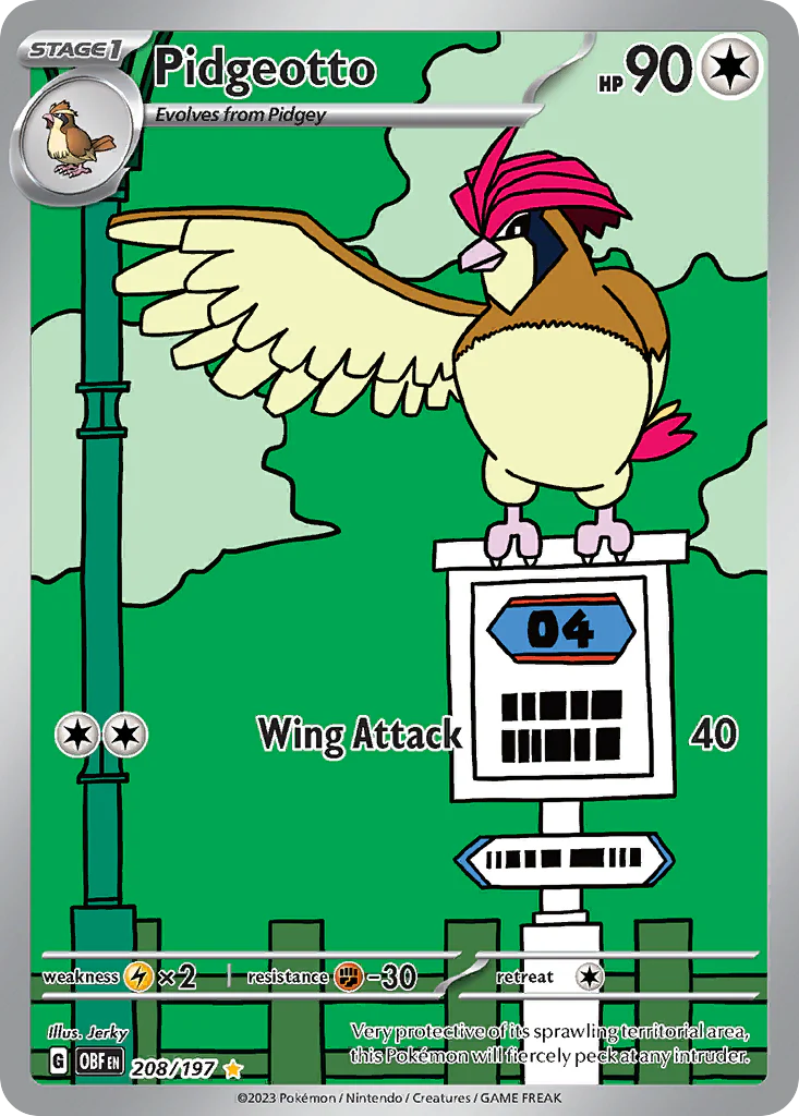Pidgeotto (208/197) - [Illustration Rare] Obsidian Flames (OBF)